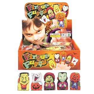Marionnettes &agrave; Doigts Halloween Effrayantes en Pr&eacute;sentoir (96 pcs)