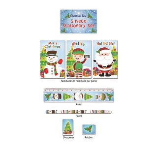 SET D'&Eacute;CRITURE DE NO&Euml;L 5 PI&Egrave;CES (24 pces)