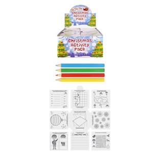 PACK ACTIVIT&Eacute;S DE NO&Euml;L POUR ENFANTS &ndash; COLORIAGE, &Eacute;NIGMES, CRAYONS, ETC. (36 pcs)