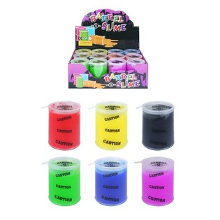 Slime color&eacute; dans un baril en pr&eacute;sentoir (12 pcs.)