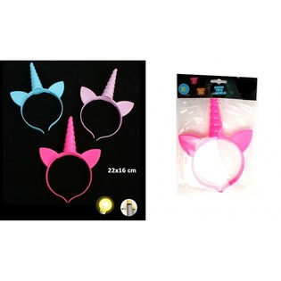 SERRE-T&Ecirc;TE LICORNE LUMINEUX, PILES INCLUSES (24 pcs)