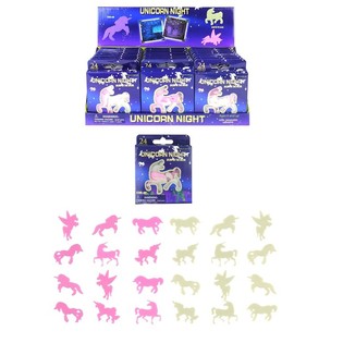 LICORNES PHOSPHORESCENTES / D&Eacute;CORATION PLAFOND EN PR&Eacute;SENTOIR (24 pcs)