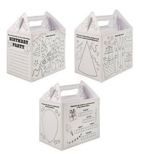 Bo&icirc;te Menu &ndash; Happy Birthday &ndash; &Agrave; Colorier - 14 x 9,5 x 18 cm (24 pcs)