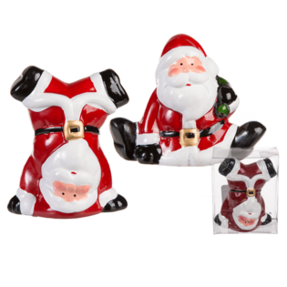 PÈRES NOËL EN CÉRAMIQUE EN BOÎTE CADEAU, Env. 9 cm. (24 pcs)