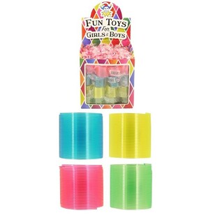 Mini ressorts magiques color&eacute;s &Oslash;3 cm en pr&eacute;sentoir (72 pcs)