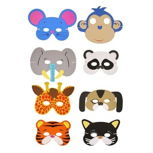 M&Eacute;LANGE DE MASQUES D'ANIMAUX EN MOUSSE (24 pcs.)