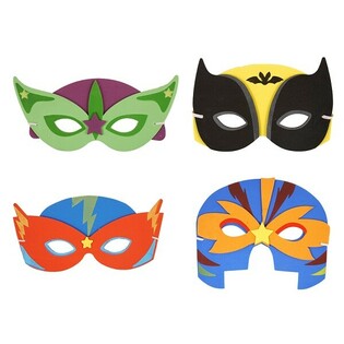 Assortiment de Masques de Super-h&eacute;ros en Mousse (24 pcs)
