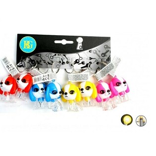 Porte-clés chiens lumineux (12 pcs)