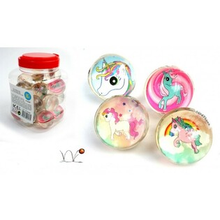 Balles Rebondissantes LICORNE, 4,3 cm, en Pot (24 pièces)