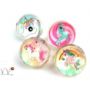 BALLES REBONDISSANTES LICORNE, 3 CM (48 pcs)