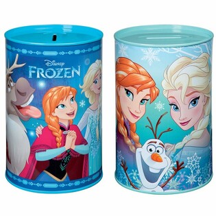 BOÎTES TIRELIRE REINE DES NEIGES EN MÉTAL MIX, Dim. 15 x 10 x 10 cm (20 pcs)