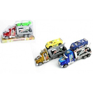 CAMION AVEC REMORQUE + VOITURE DE SPORT SUR BLISTER (24 pcs)