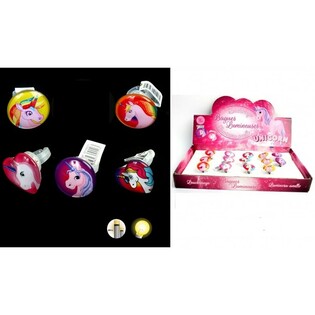 BAGUES LICORNE LED LUMINEUSES POUR ENFANTS EN PR&Eacute;SENTOIR (50 pcs)