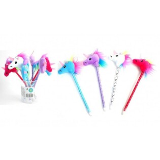 STYLOS LICORNE EN PELUCHE (12 pcs)