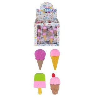 Gommes en Forme de Glaces en Pr&eacute;sentoir (96 pcs)
