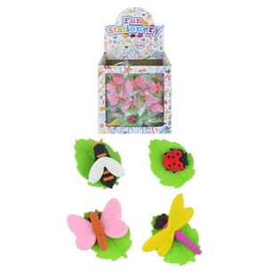 Gommes Mod&egrave;le Insectes en Pr&eacute;sentoir (92 pcs)