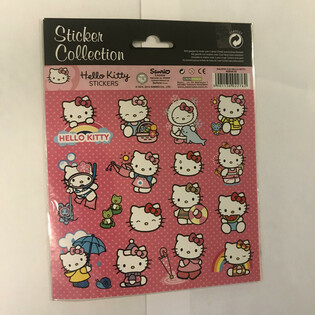 GRANDES PLANCHES D'AUTOCOLLANTS HELLO KITTY, 20x16 cm (10 pcs)