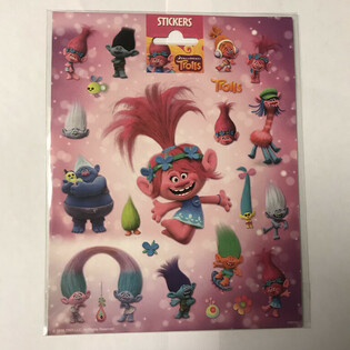 GRANDES FEUILLES D'AUTCOLLANTS TROLLS, 20x16 cm (10 pcs)