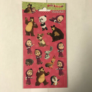 Autocollants MASHA ET MICHA, Dim. 20 x 10 cm (10 pcs)