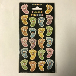 AUTOCOLLANTS : Vrolijke Voeten / Feet Faces, 20 x 10 cm (10 pcs)