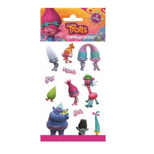Tatouages Temporaires Trolls - 20 x 10 cm (10 pcs)