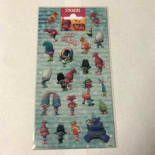 Planche de stickers : TROLLS, 20 x 10 cm (10 pcs)