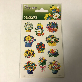 Planche de Stickers Fleurs - 16 x 9 cm - Lot de 10