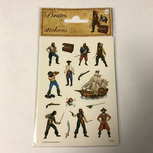 FEUILLE D'AUTOCOLLANTS : PIRATES, Dim. 16 x 9 cm (10 pcs)