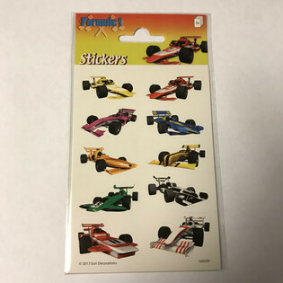 PLANCHE DE STICKERS : VOITURES DE COURSE FORMULE 1, 16 x 9 cm (10 pcs.)