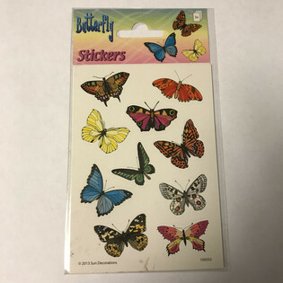 FEUILLE D'AUTOCOLLANTS : PAPILLONS, Dim. 16 x 9 cm (10 pcs)