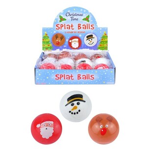 Balles Splat / Splash de No&euml;l en pr&eacute;sentoir (12 pcs.)