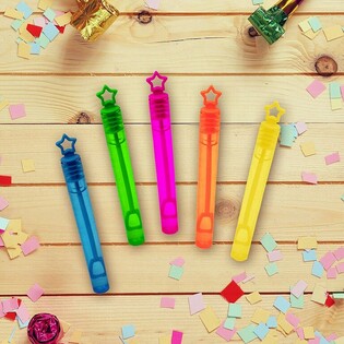 MINI-BATONS DE BULLES DE SAVON COLORES (1 Paquet de 12 pi&egrave;ces)