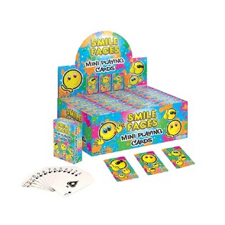 MINI CARTES &Agrave; JOUER &ndash; MOD&Egrave;LE : SMILEY EN PR&Eacute;SENTOIR (24 pcs)