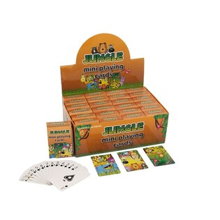 MINI CARTES &Agrave; JOUER &ndash; MOD&Egrave;LE : JUNGLE EN PR&Eacute;SENTOIR (24 pcs)
