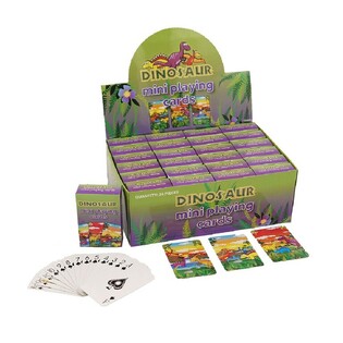 MINI CARTES &Agrave; JOUER &ndash; MOD&Egrave;LE : DINOSAURE EN PR&Eacute;SENTOIR (24 pcs)