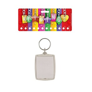 Porte-cl&eacute;s vierge pour photo 3,5 x 4,5 cm (Lot de 12)