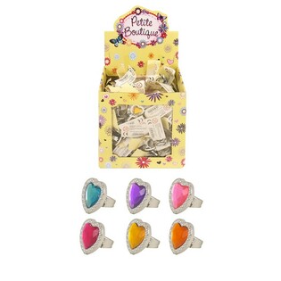 Bagues Coeur pour Enfants en Pr&eacute;sentoir (240 pcs)