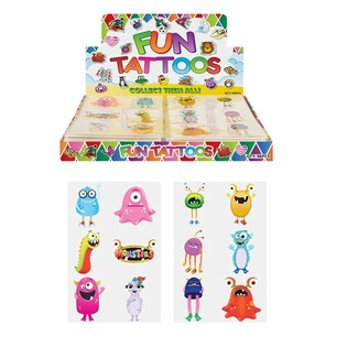 Tatouages Rigolos - Mod&egrave;le : Monstres (96 pcs)