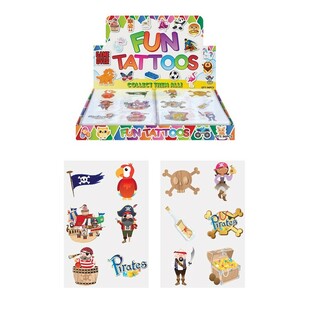 TATOUAGES AMUSANTS &ndash; MOD&Egrave;LE : PIRATES (96 pcs)