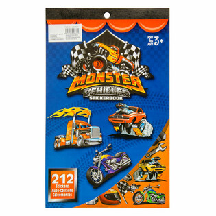Livre d'autocollants Monster Truck 212 pi&egrave;ces (12 pcs.)
