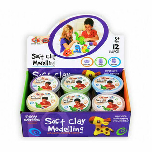 Pâte à Modeler Souple | Petits Pots de Pâte en Présentoir (12 pcs)