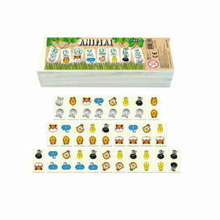 DOMINO ANIMAUX EN BOIS (10 pi&egrave;ces)