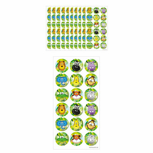 STICKERS FUN – JUNGLE 18 STICKERS PAR FEUILLE (10 pcs)