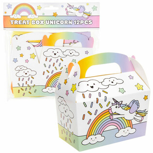 Bo&icirc;tes Cadeaux Licorne / Bo&icirc;tes &agrave; Bonbons 12x12.5x6 cm (12 pcs)