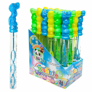 B&acirc;ton Bulle de Savon Dinosaure 25 cm en Pr&eacute;sentoir (24 pcs)