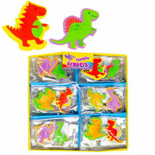 Lot de 2 Gommes DINO en Présentoir (36 pcs)