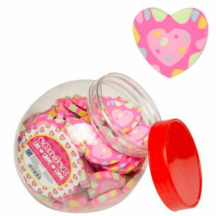 Gommes Cœur en Pot (100 pcs)