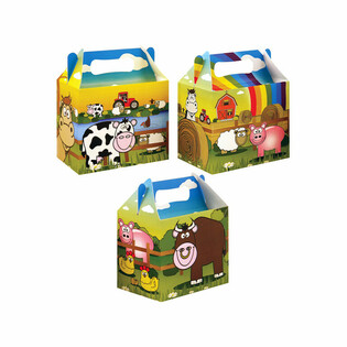 Bo&icirc;te Menu Enfant Ferme &ndash; 14 x 9,5 x 18 cm (Lot de 12)
