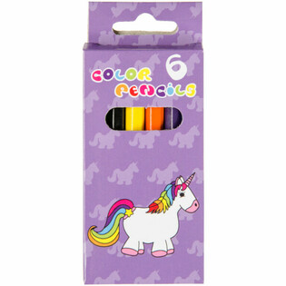 SET DE 6 CRAYONS DE COULEUR - LICORNE (24 pcs.)