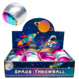 BALLE À LANCER EN PELUCHE MÉTALLIQUE - SPACE (12 Pcs)